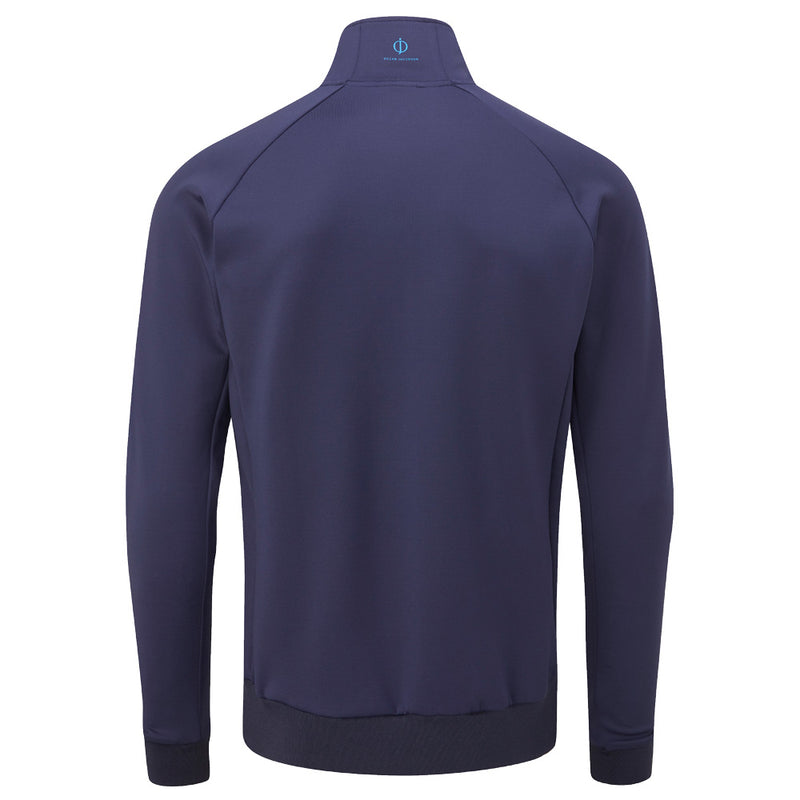 Oscar Jacobson Trent tour Zip Neck Sweater - Navy