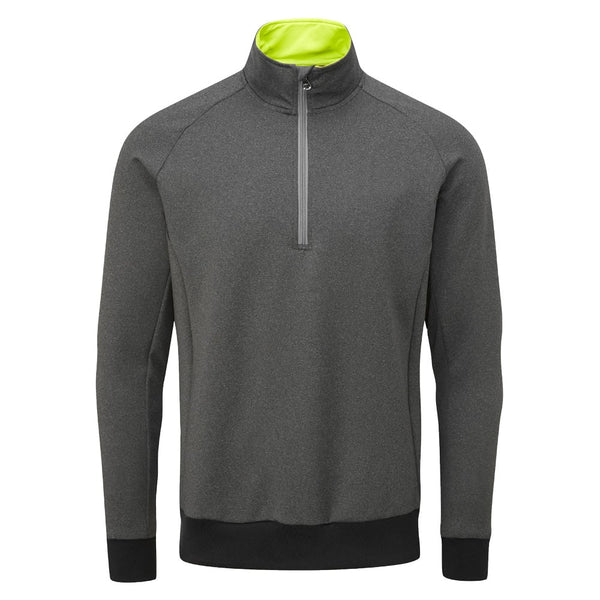 Oscar Jacobson Trent tour Zip Neck Sweater - Pewter