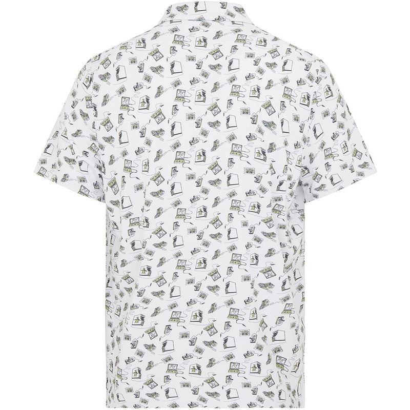 Original Penguin All Over Retro Arcade Polo Shirt - Bright White