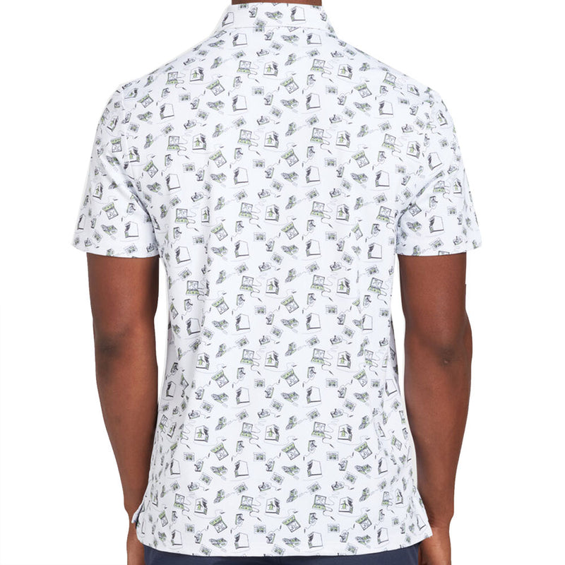 Original Penguin All Over Retro Arcade Polo Shirt - Bright White