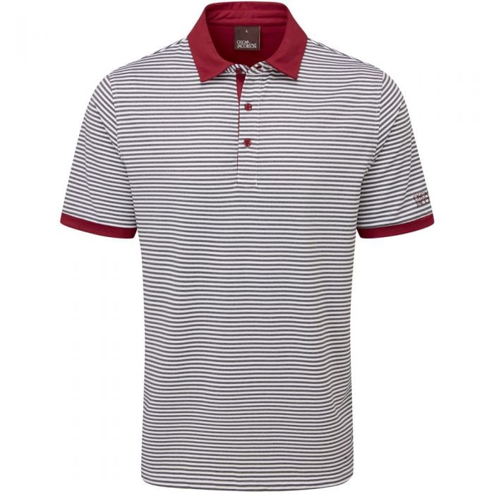 Oscar Jacobson Chester Polo Shirt - White/Dark Red