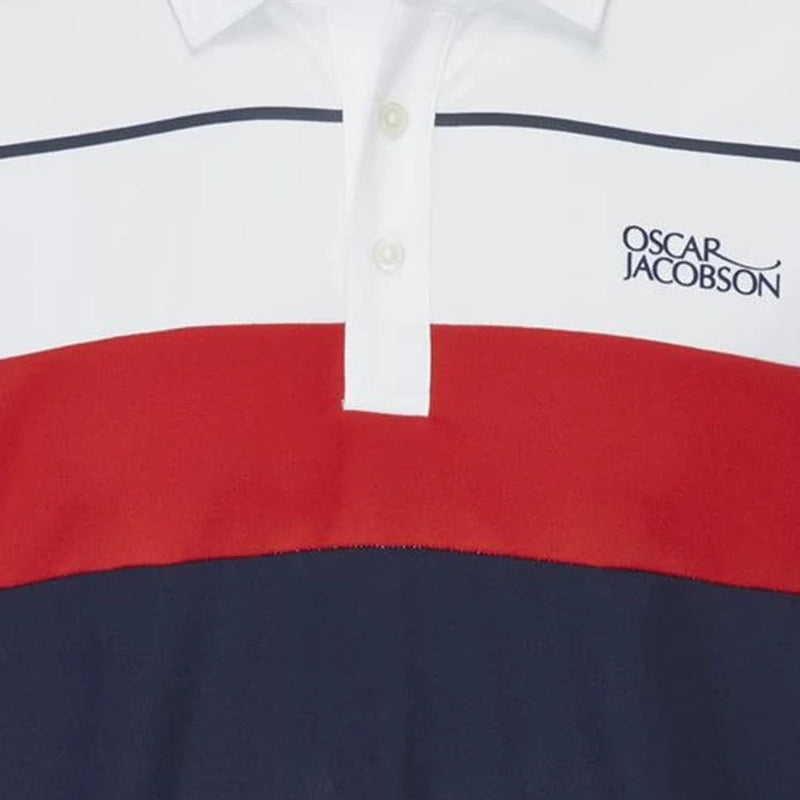 Oscar Jacobson Dodman Polo Shirt - Navy/Jewel Red