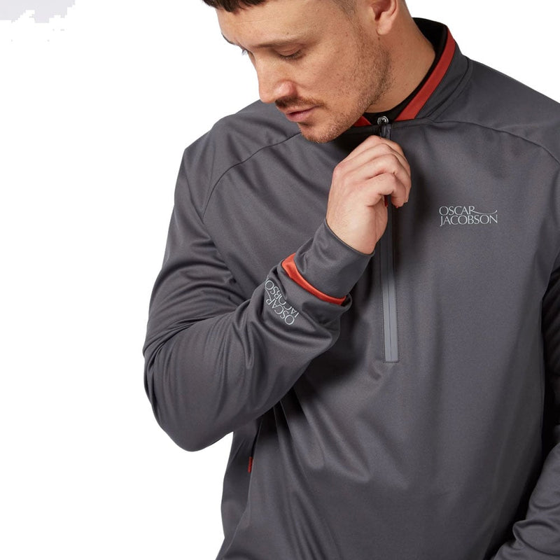 Oscar Jacobson Redfern 1/2 Zip Pullover - Pewter