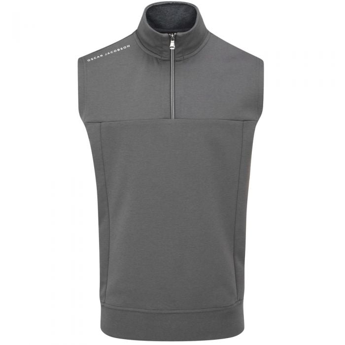 Oscar Jacobson Hawkes 1/4 Zip Sleeveless Pullover - Charcoal