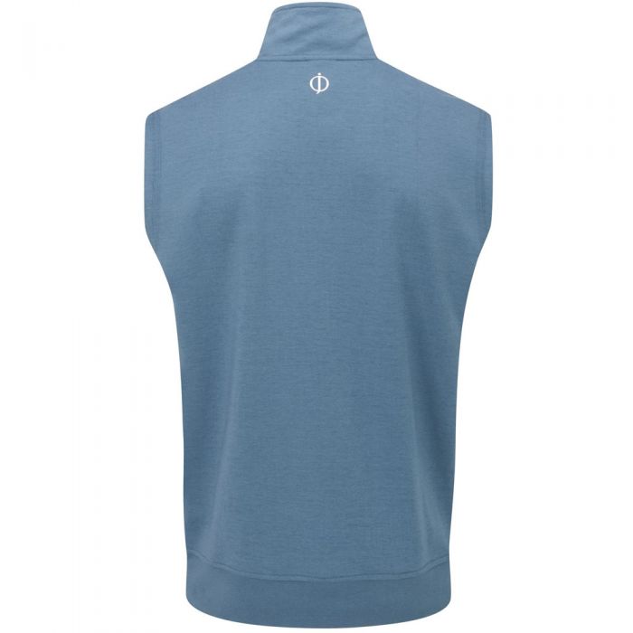 Oscar Jacobson Hawkes 1/4 Zip Sleeveless Pullover - Blue Charcoal