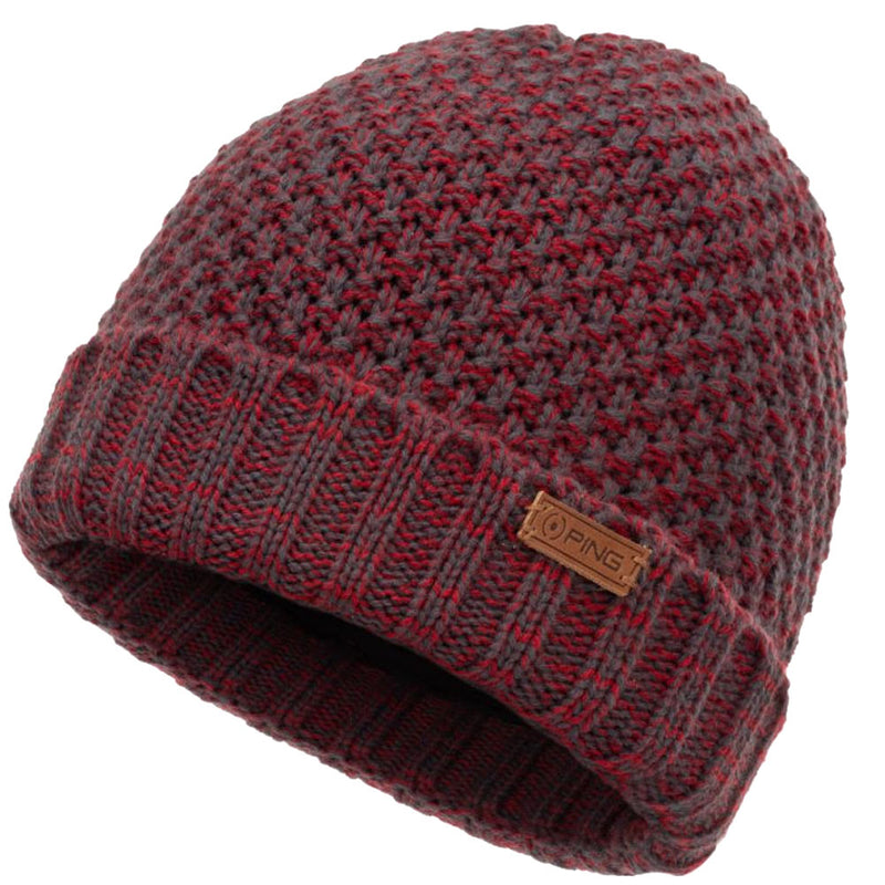 Ping Kingsley Beanie Hat - Asphalt/Firebrick