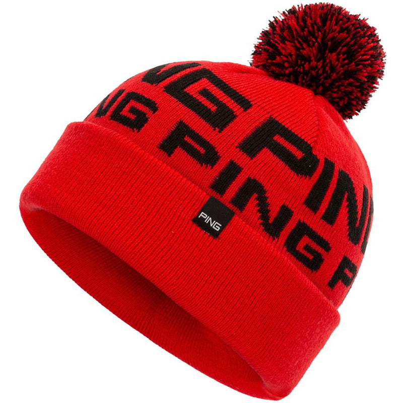 Ping Logo II Bobble Hat - Lava/Black