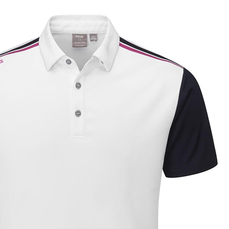 Ping Malvern Polo Shirt - White/Navy