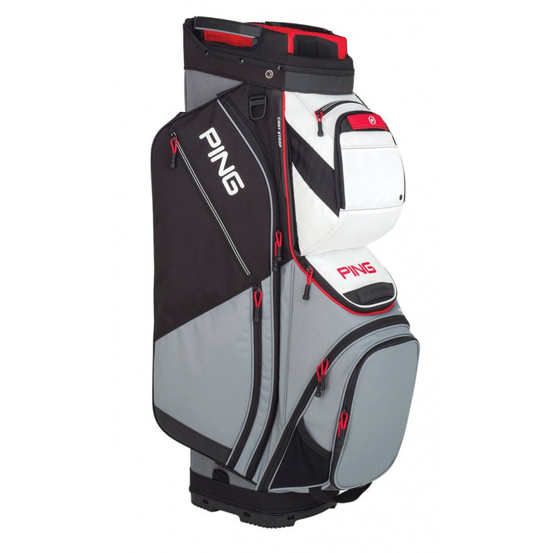 Ping Pioneer Cart Bag - Silver/White/Scarlet