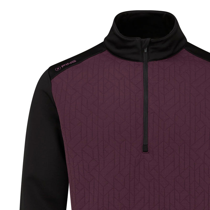 Ping Tobi 1/4 Zip Midlayer - Fig/Black