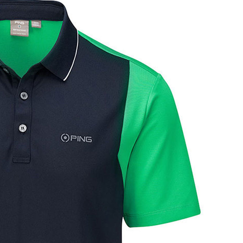 Ping Vista Polo Shirt - Navy/Grasshopper Green