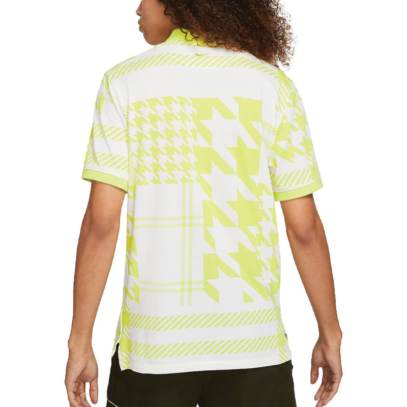 Nike Slim-Fit Checked Polo Shirt - Lemon Twist/White