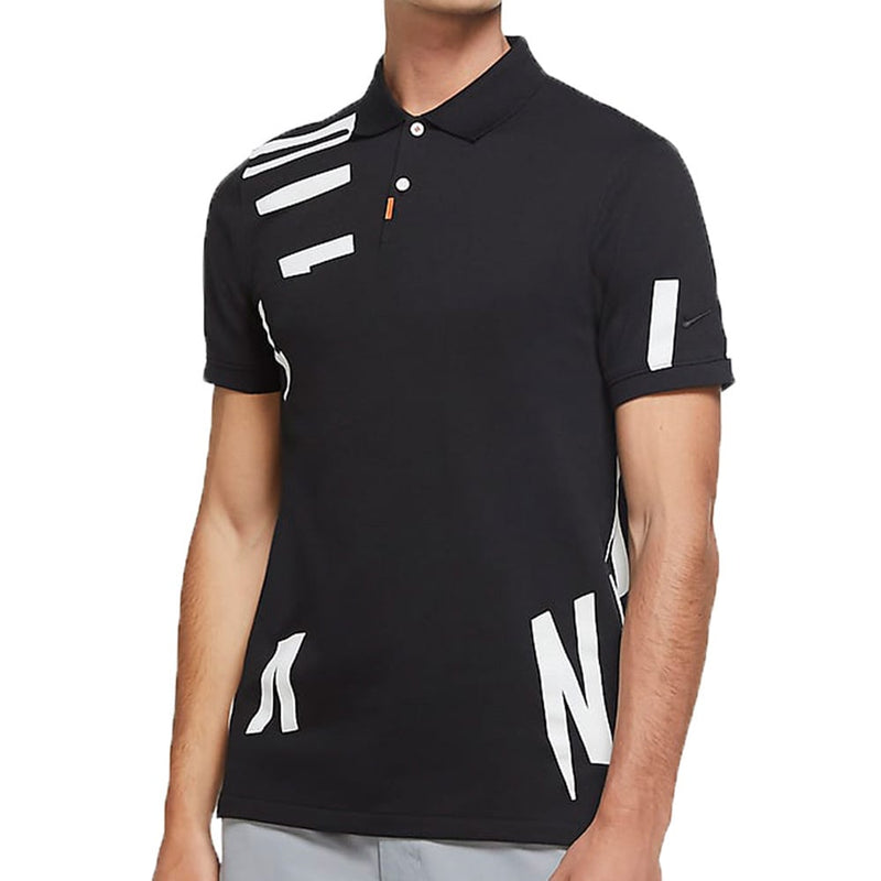 Nike Dry Hacked Slim Golf Polo Shirt - Black