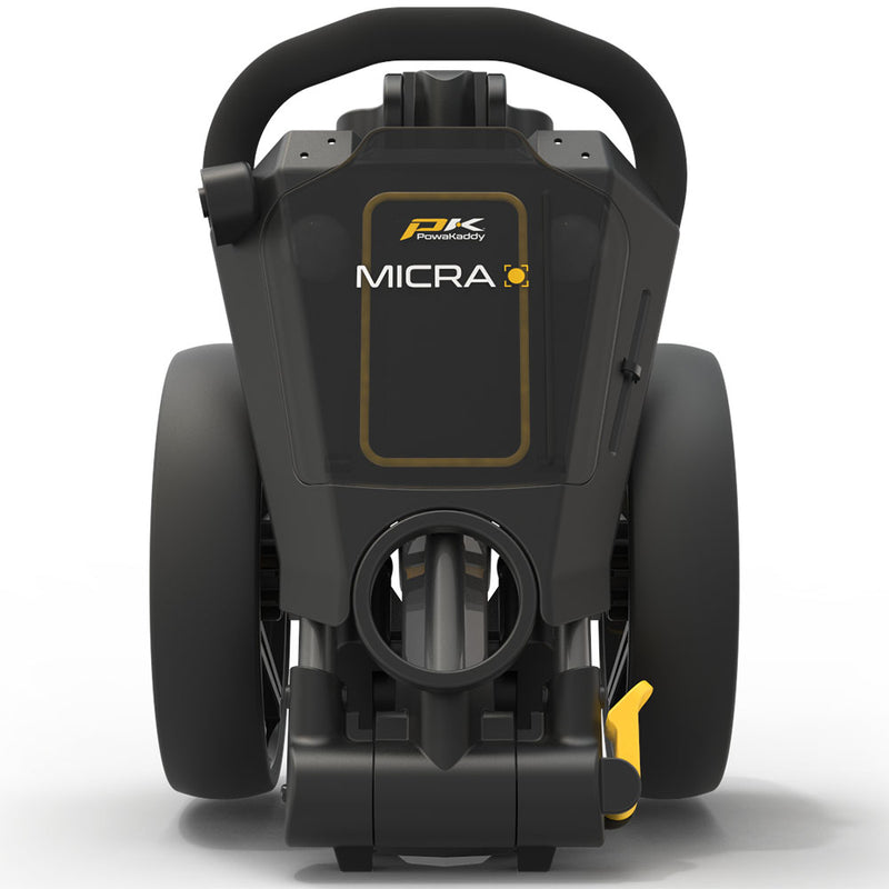 PowaKaddy Micra 3-Wheel Push Trolley - Gunmetal/Yellow