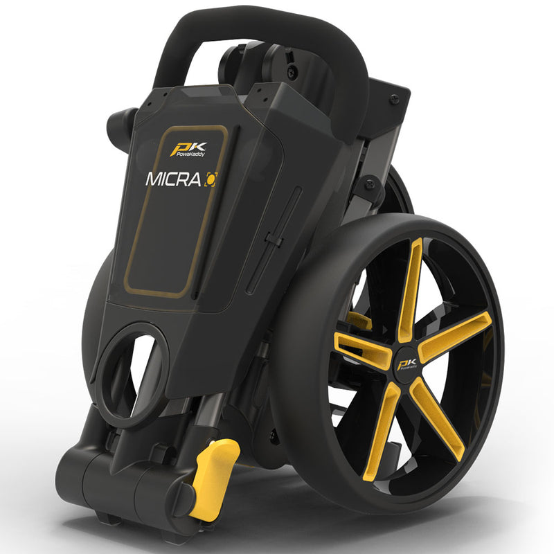 PowaKaddy Micra 3-Wheel Push Trolley - Gunmetal/Yellow