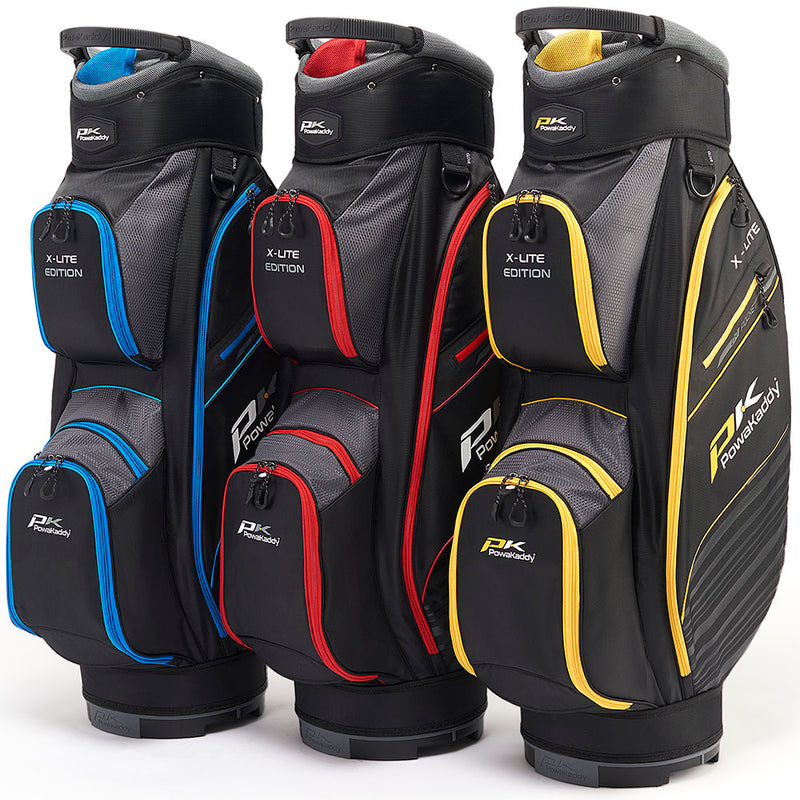 PowaKaddy X-Lite Edition Cart Bag - Black/Gun Metal/Red