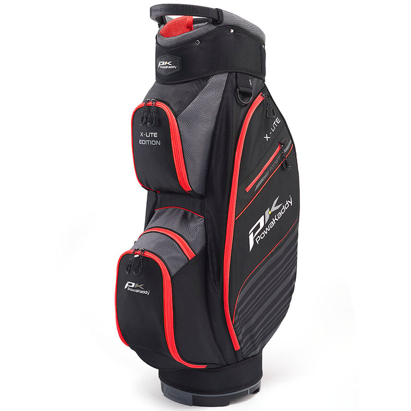 PowaKaddy X-Lite Edition Cart Bag - Black/Gun Metal/Red