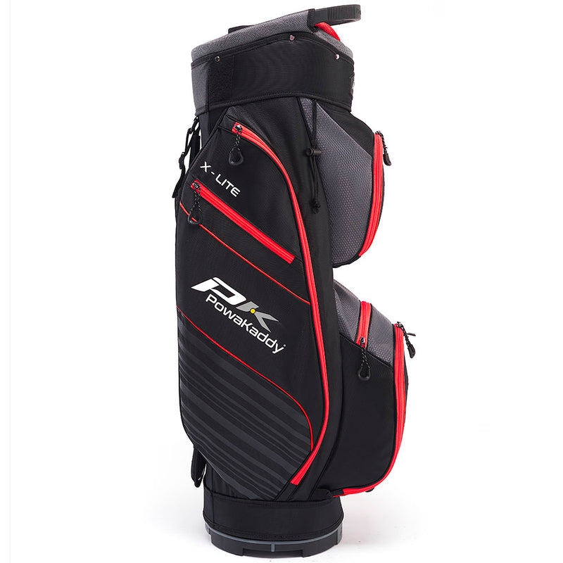 PowaKaddy X-Lite Edition Cart Bag - Black/Gun Metal/Red