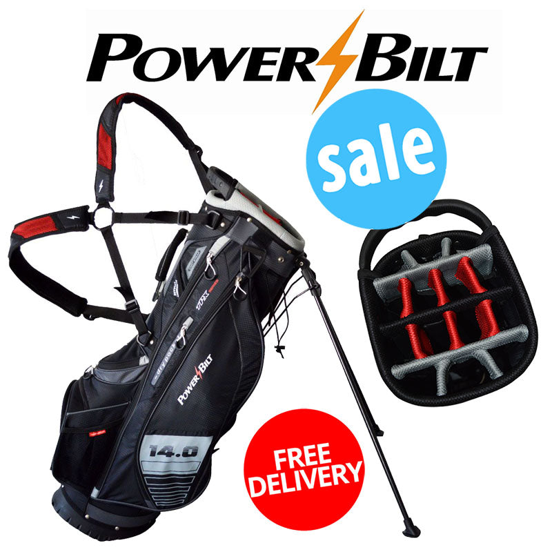 Power-Bilt TPX Hybrid 14-Way Divided Stand Bag - Black/Red