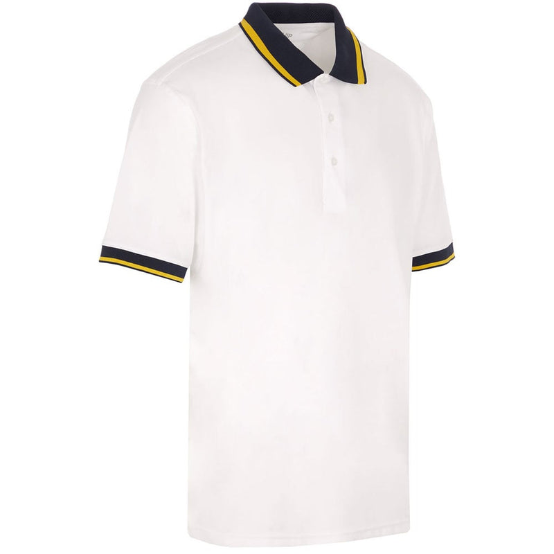 ProQuip Sub7 Plain Polo Shirt - White/Gold