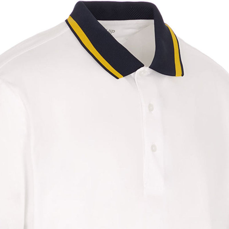 ProQuip Sub7 Plain Polo Shirt - White/Gold