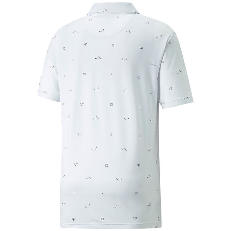 Puma Cloudspun H8 Golf Polo Shirt  - Bright White/Navy Blazer