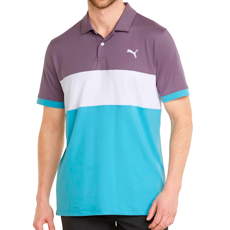 Puma Cloudspun Highway Polo Shirt - Purple Charcoal/Dusty Aqua