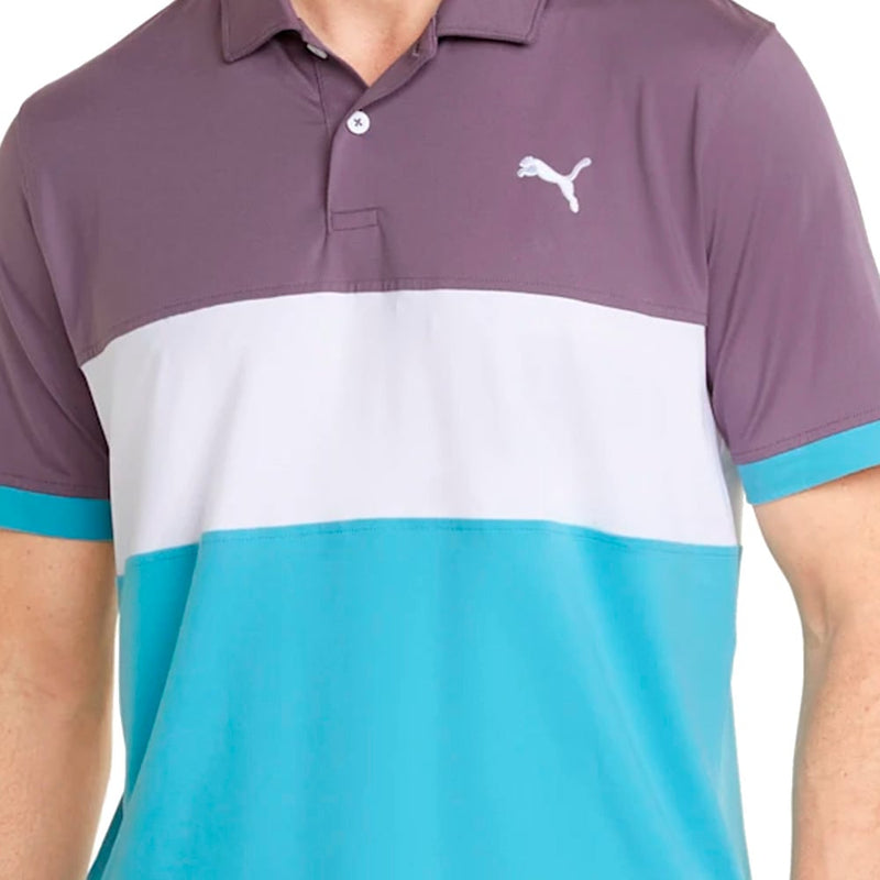 Puma Cloudspun Highway Polo Shirt - Purple Charcoal/Dusty Aqua