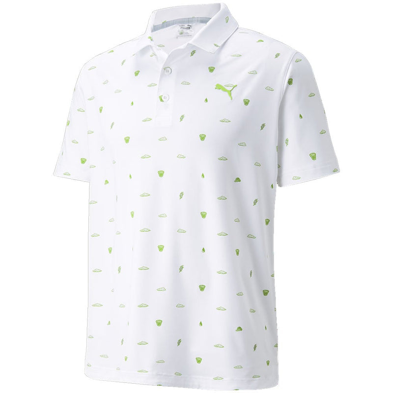 Puma MATTR Pouring Buckets Polo Shirt - Bright White/Greenery