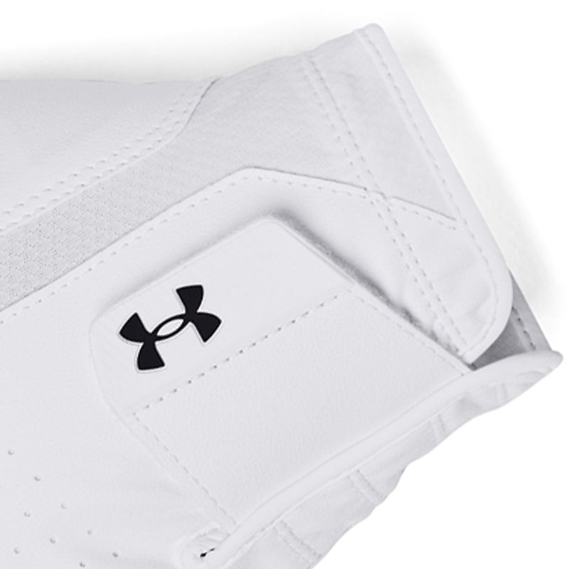 Under Armour Iso-Chill Leather Golf Glove - White/White/Black