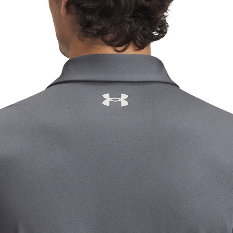 Under Armour Playoff 3.0 Stripe Polo Shirt - Castlerock/Fire/Summit White