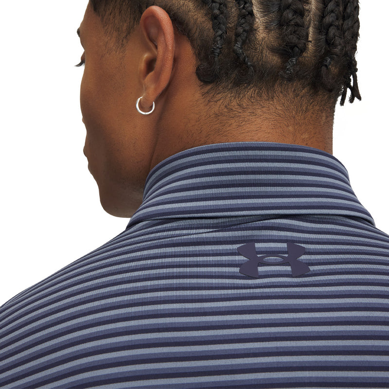 Under Armour Playoff 3.0 Stripe Polo Shirt - Midnight Navy/Downpour Grey/Midnight Navy