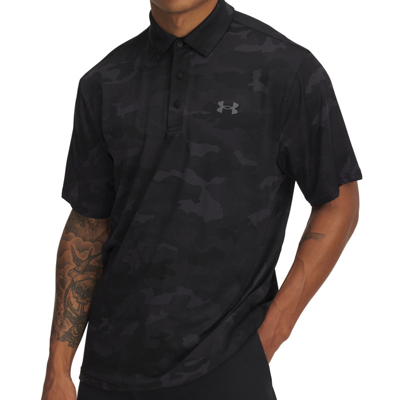 Under Armour Playoff 3.0 Printed Polo Shirt - Black/Castlerock