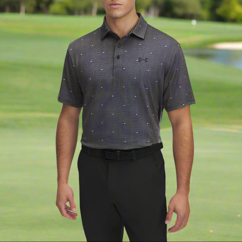 Under Armour Playoff 3.0 Printed Polo Shirt - Castlerock/Black