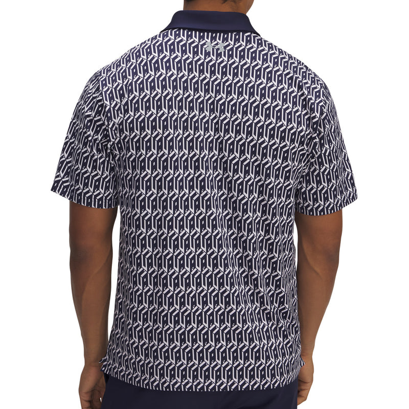 Under Armour Playoff 3.0 Printed Polo Shirt - White/Midnight Navy/Steel