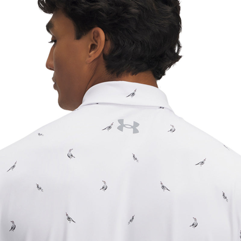 Under Armour Playoff 3.0 Printed Polo Shirt - White/Steel/Steel