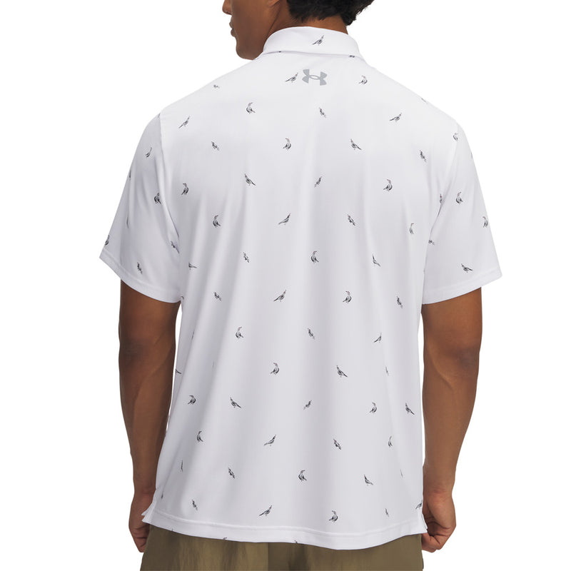 Under Armour Playoff 3.0 Printed Polo Shirt - White/Steel/Steel