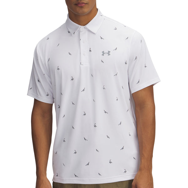 Under Armour Playoff 3.0 Printed Polo Shirt - White/Steel/Steel