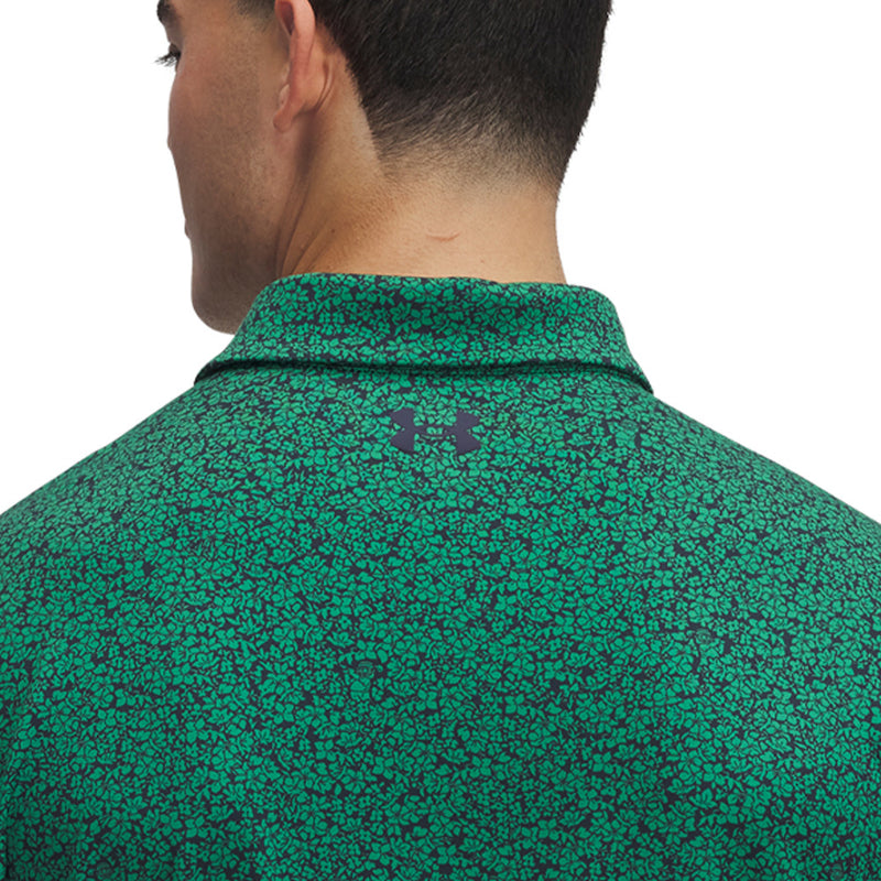 Under Armour Playoff 3.0 Printed Polo Shirt - Green/Midnight Navy