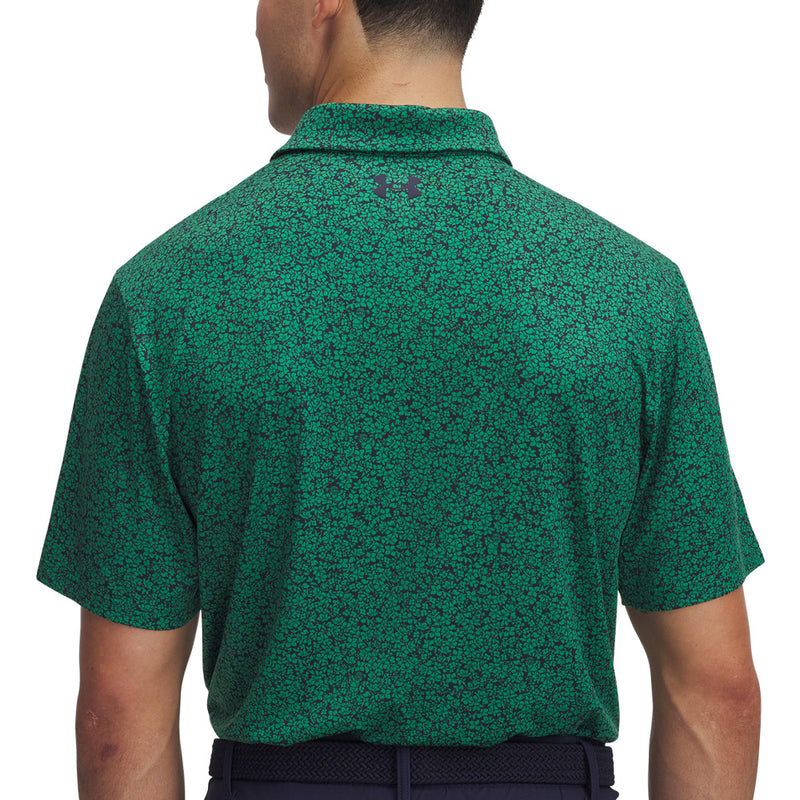 Under Armour Playoff 3.0 Printed Polo Shirt - Green/Midnight Navy