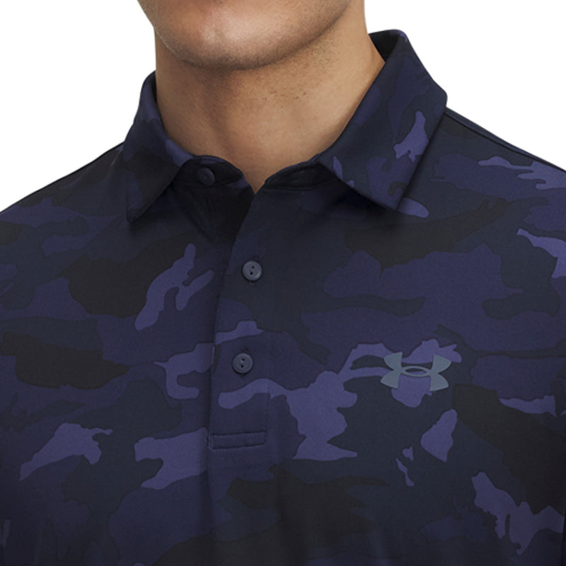 Under Armour Playoff 3.0 Printed Polo Shirt - Midnight Navy/Downpour Grey