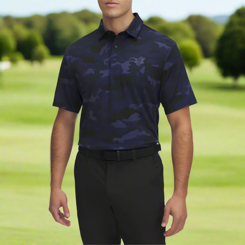 Under Armour Playoff 3.0 Printed Polo Shirt - Midnight Navy/Downpour Grey