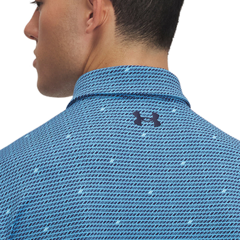 Under Armour Playoff 3.0 Printed Polo Shirt - Ether Blue/Midnight Navy