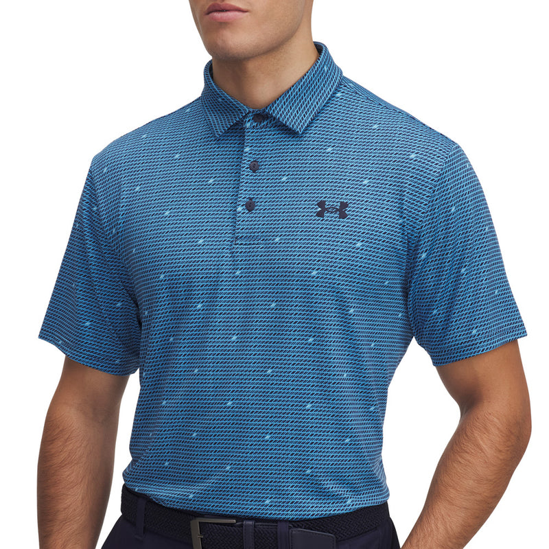 Under Armour Playoff 3.0 Printed Polo Shirt - Ether Blue/Midnight Navy