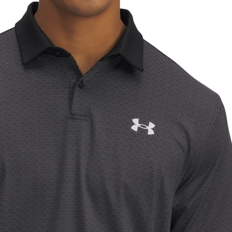 Under Armour Tee To Green Printed Polo Shirts - Black/Halo Gray