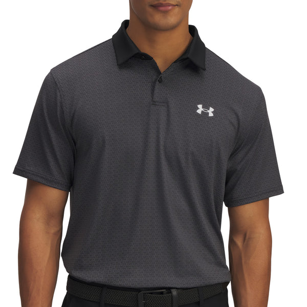 Under Armour Tee To Green Printed Polo Shirts - Black/Halo Gray