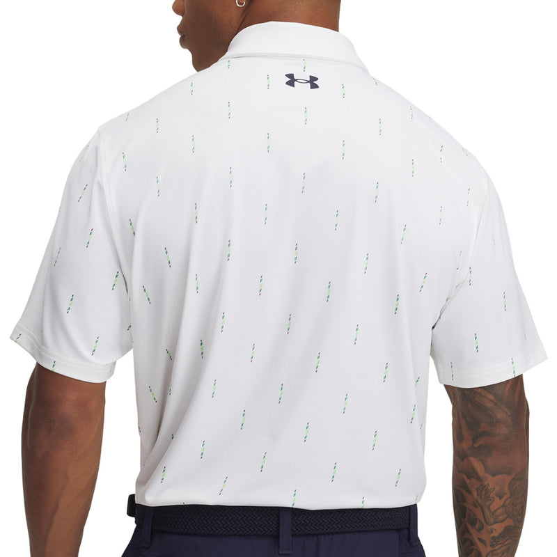 Under Armour Tee To Green Printed Polo Shirts - White/Midnight Navy