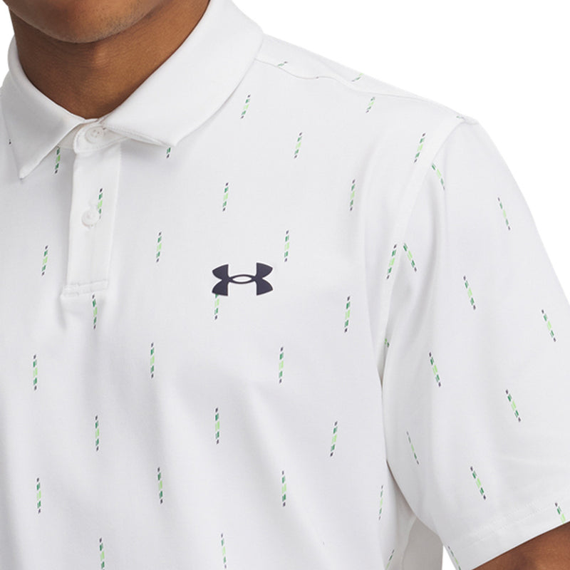 Under Armour Tee To Green Printed Polo Shirts - White/Midnight Navy