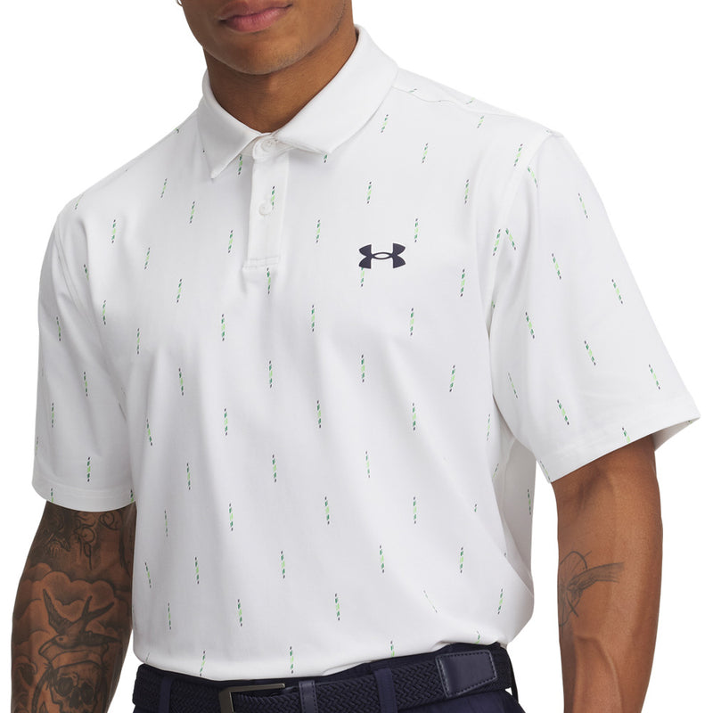 Under Armour Tee To Green Printed Polo Shirts - White/Midnight Navy