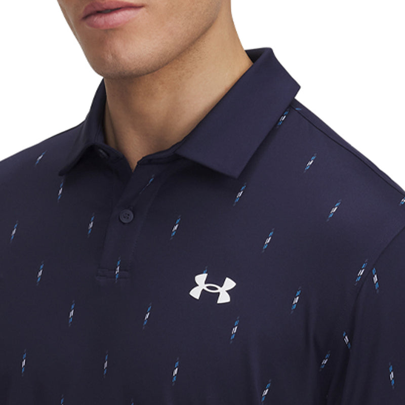 Under Armour Tee To Green Printed Polo Shirts - Midnight Navy/White